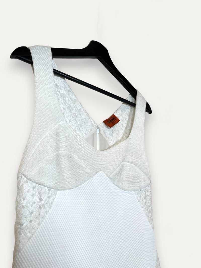 White Silk Knee Length Dress