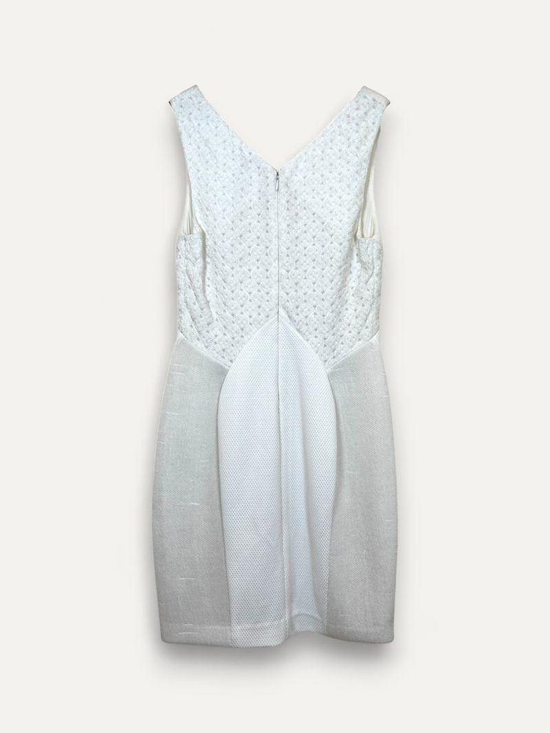 White Silk Knee Length Dress