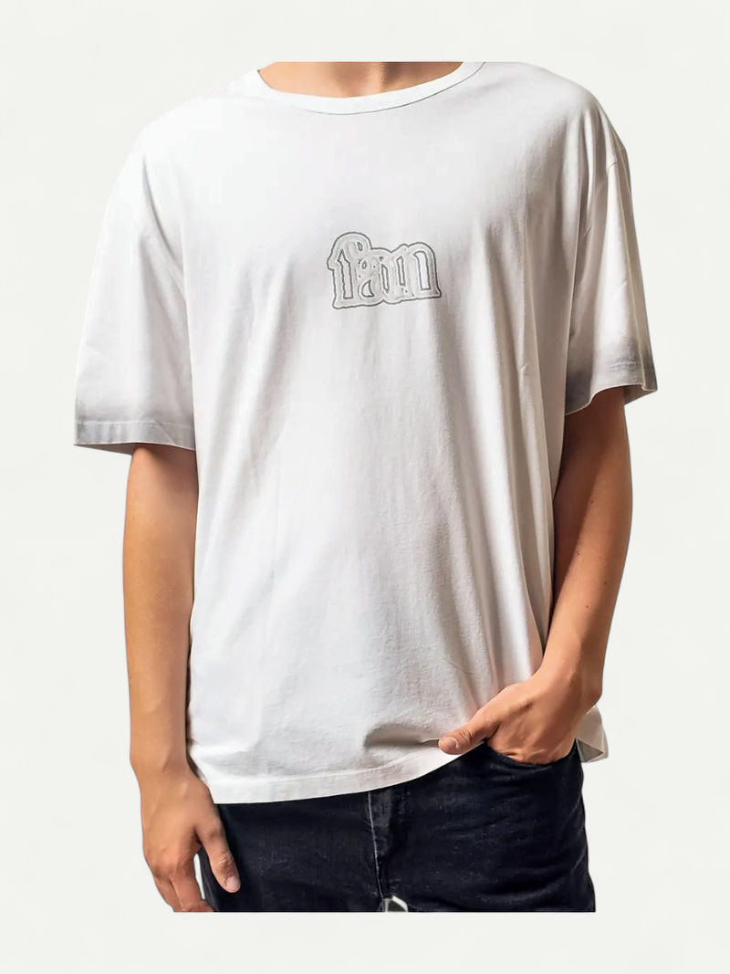 Printed White Short Sleeve T-Shirt