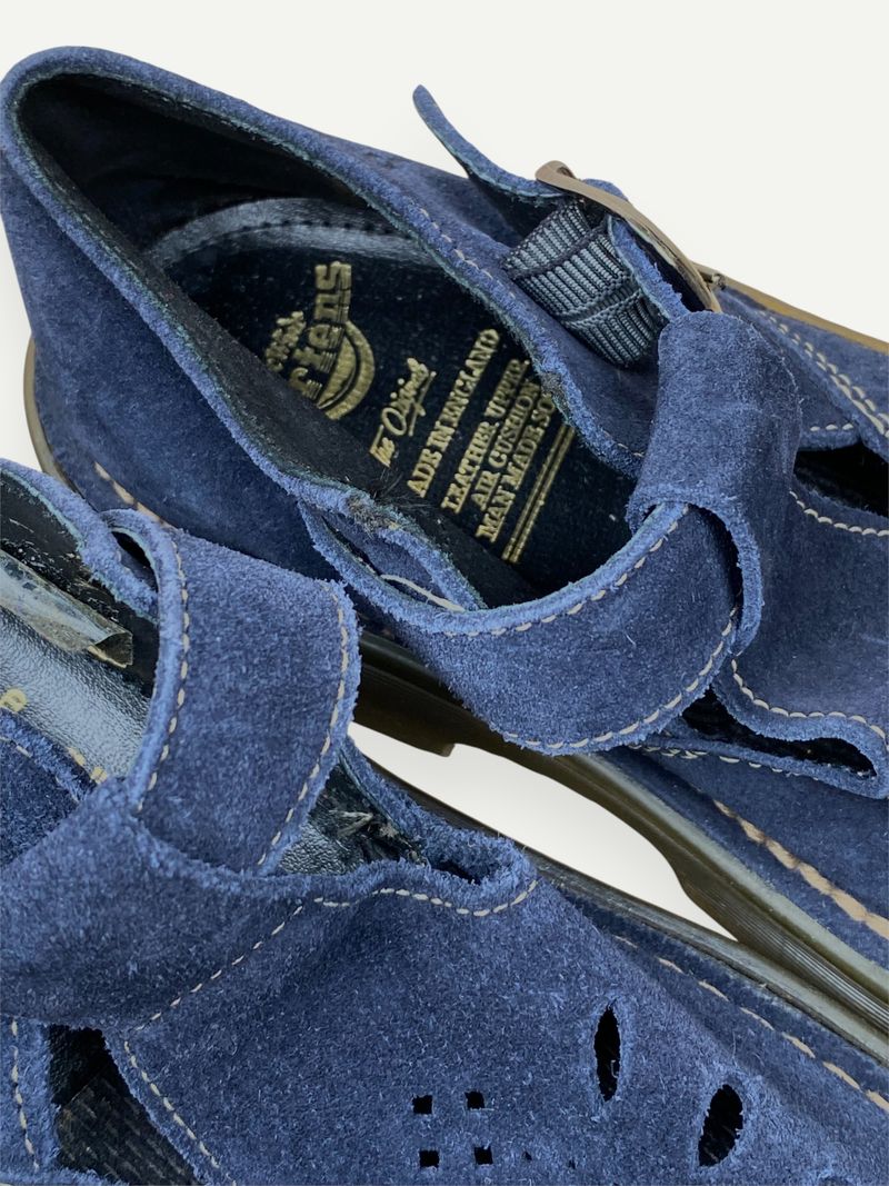 Navy Blue Suede Mary Janes