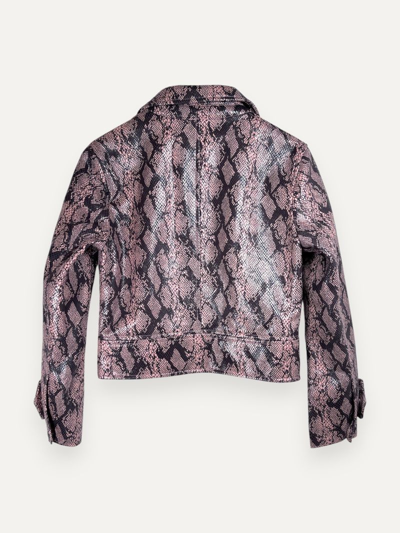 Erin Snakeskin Effect Jacket Pink