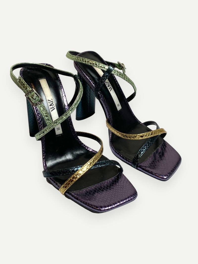 Metallic High Heel Sandals