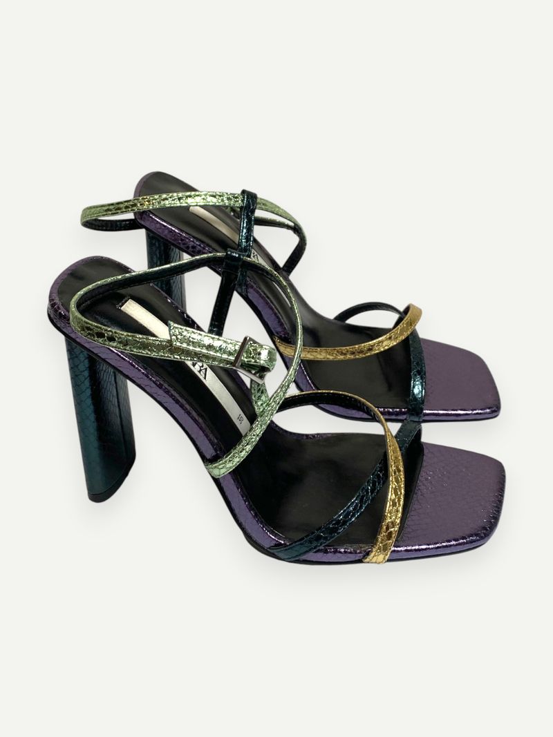 Metallic High Heel Sandals