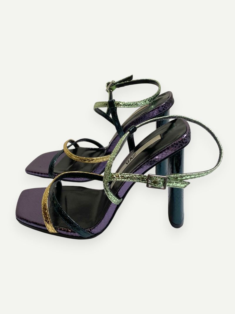 Metallic High Heel Sandals