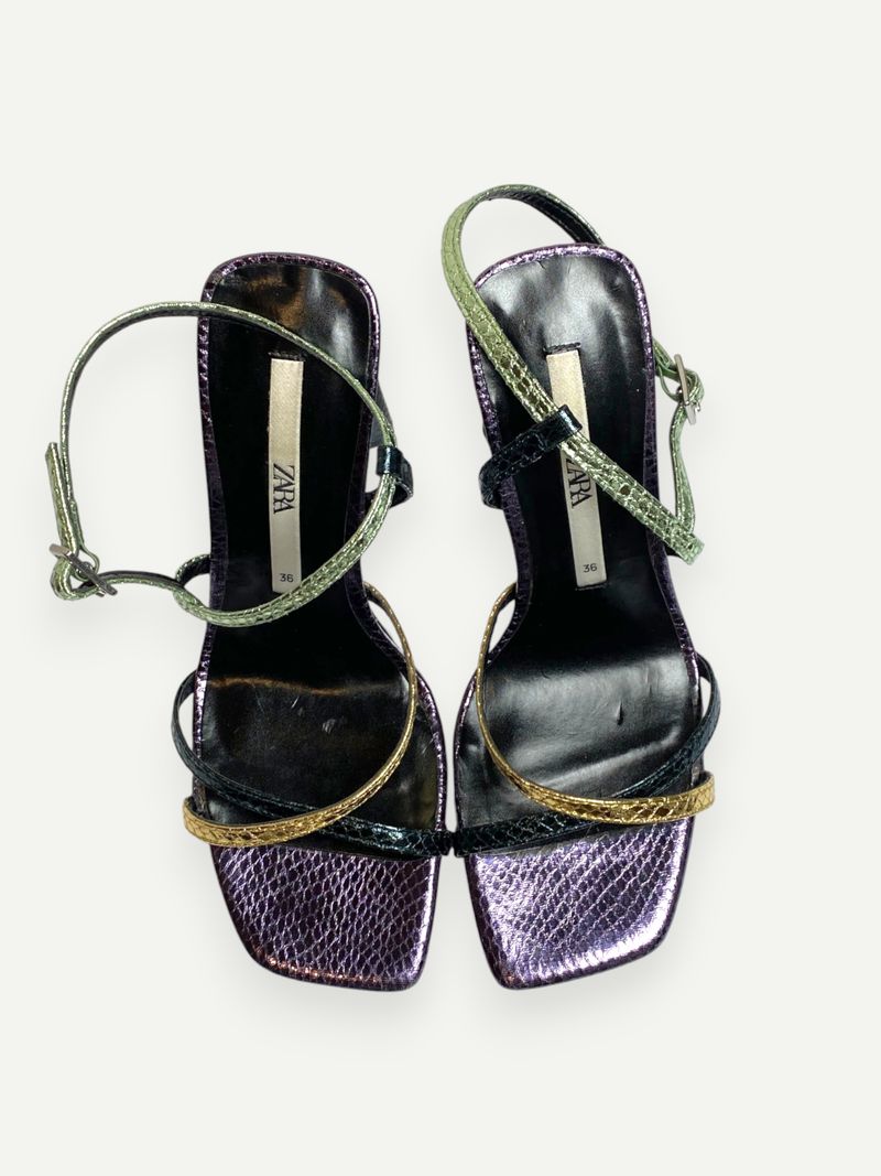 Metallic High Heel Sandals