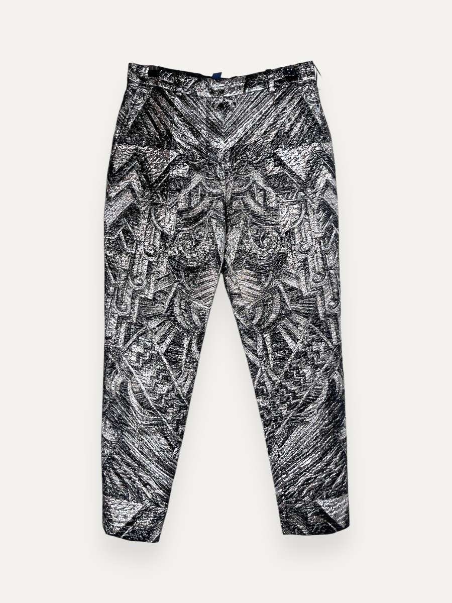 Black Patterned Dress Pants