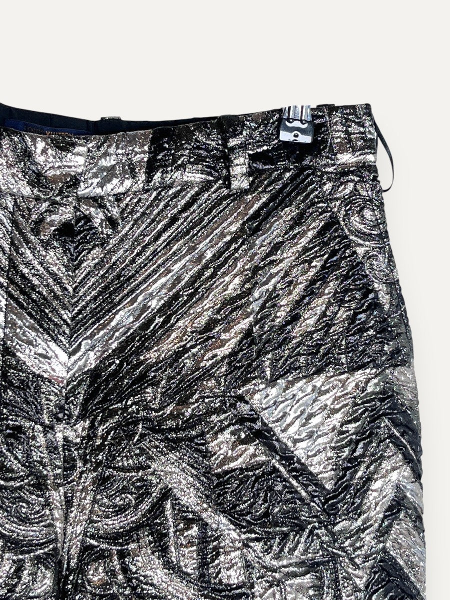 Black Patterned Dress Pants