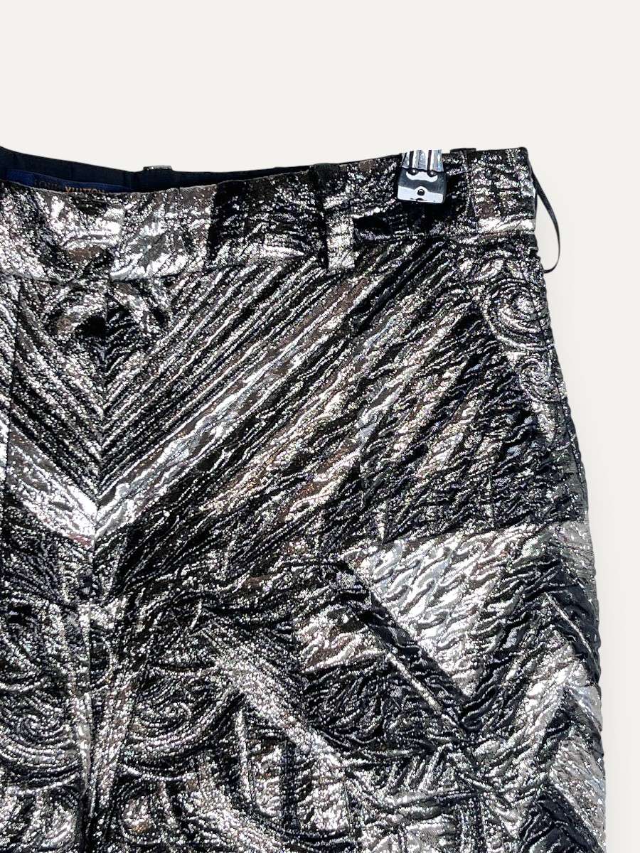 Black Patterned Dress Pants