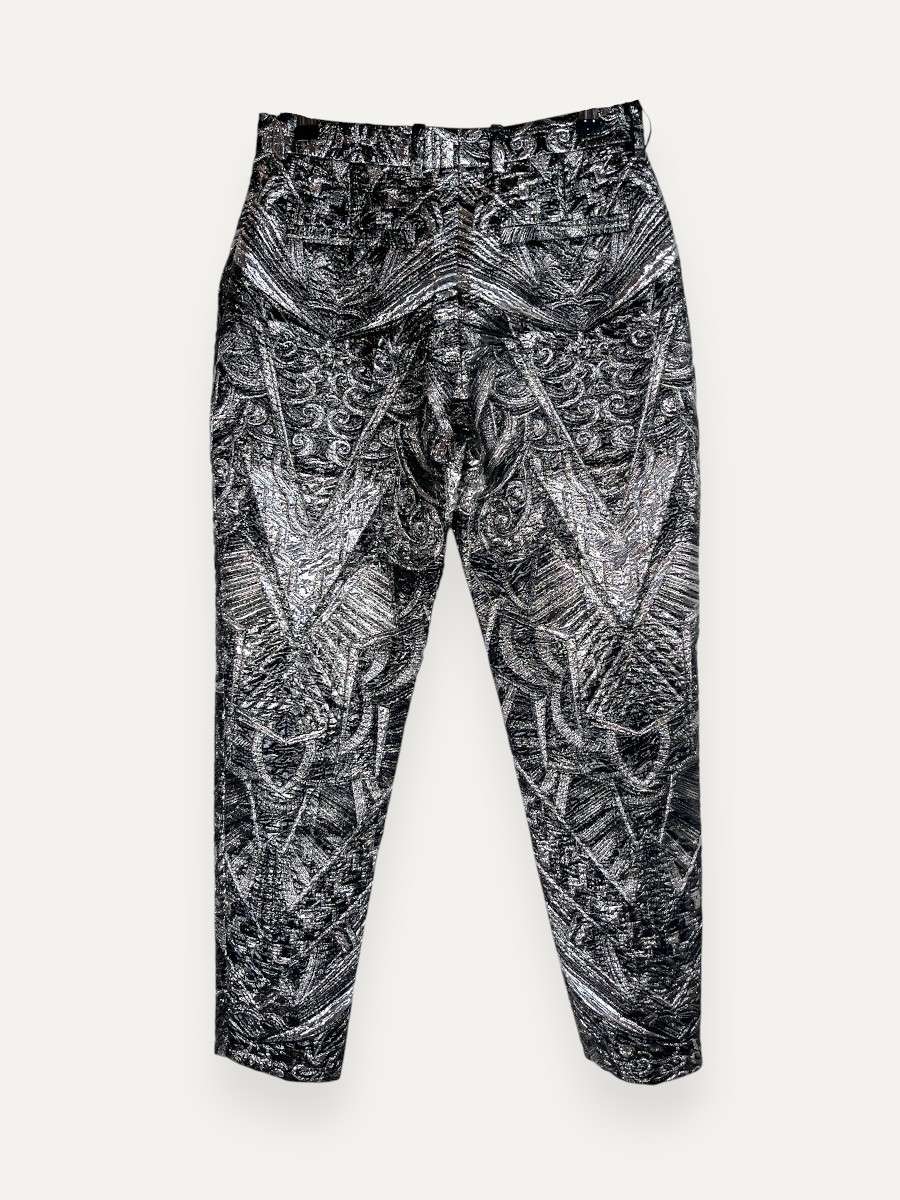 Black Patterned Dress Pants