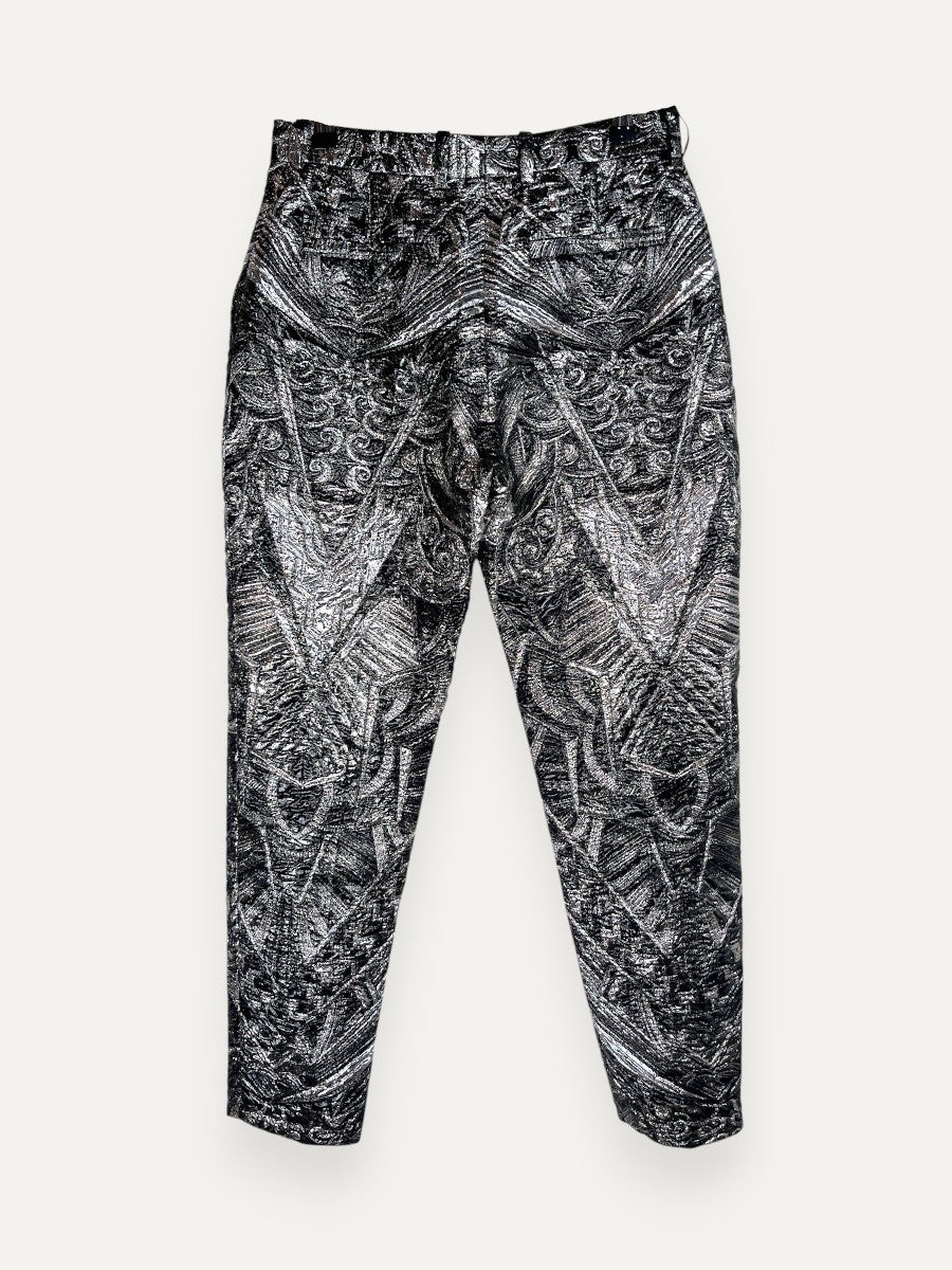 Black Patterned Dress Pants