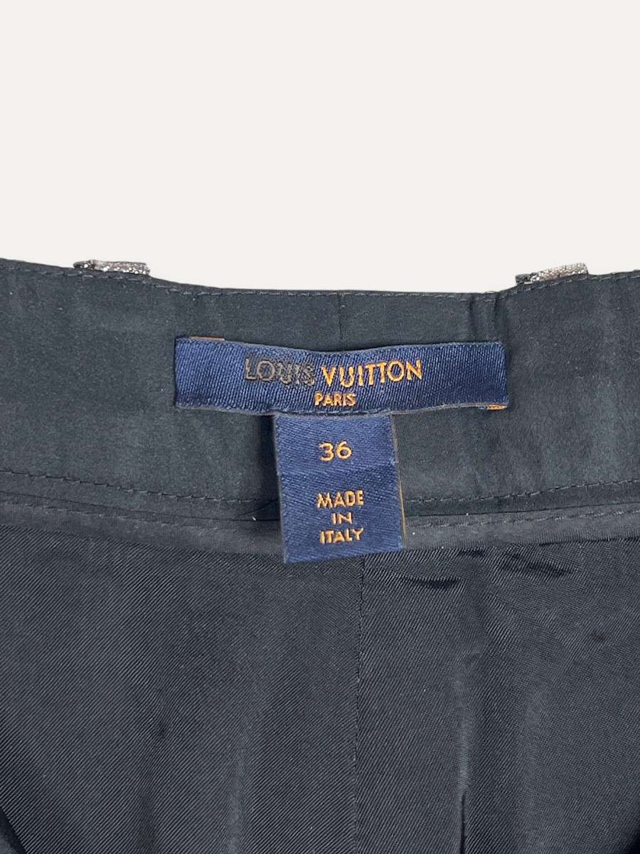 Black Patterned Dress Pants
