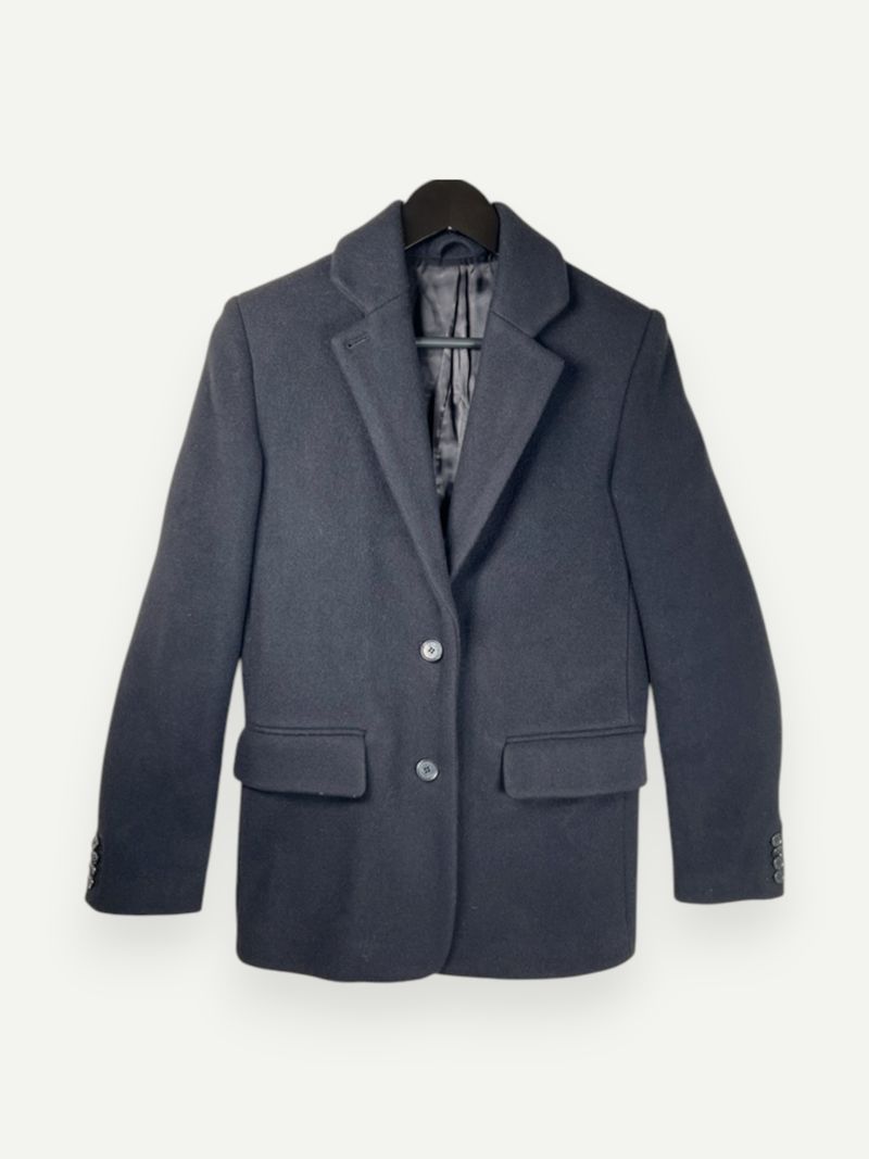 Black Single Breasted Wool Blazer