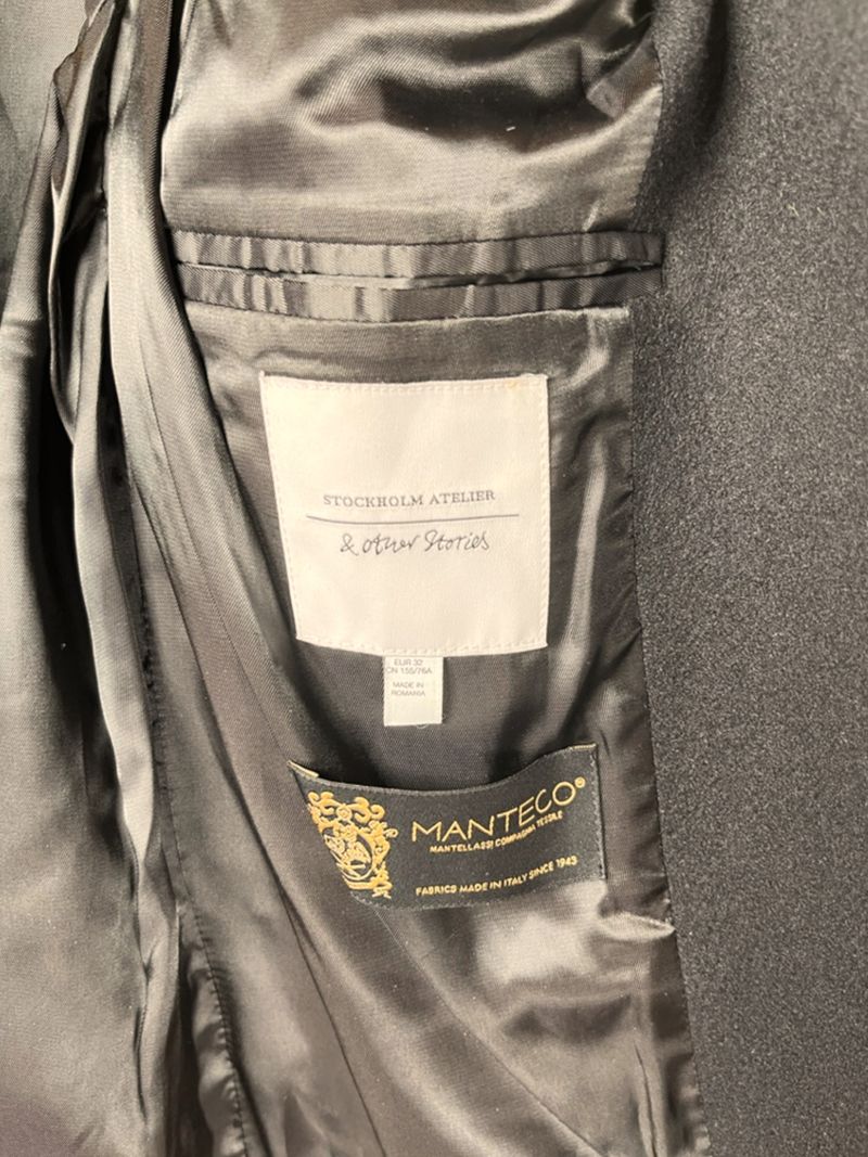 Black Single Breasted Wool Blazer