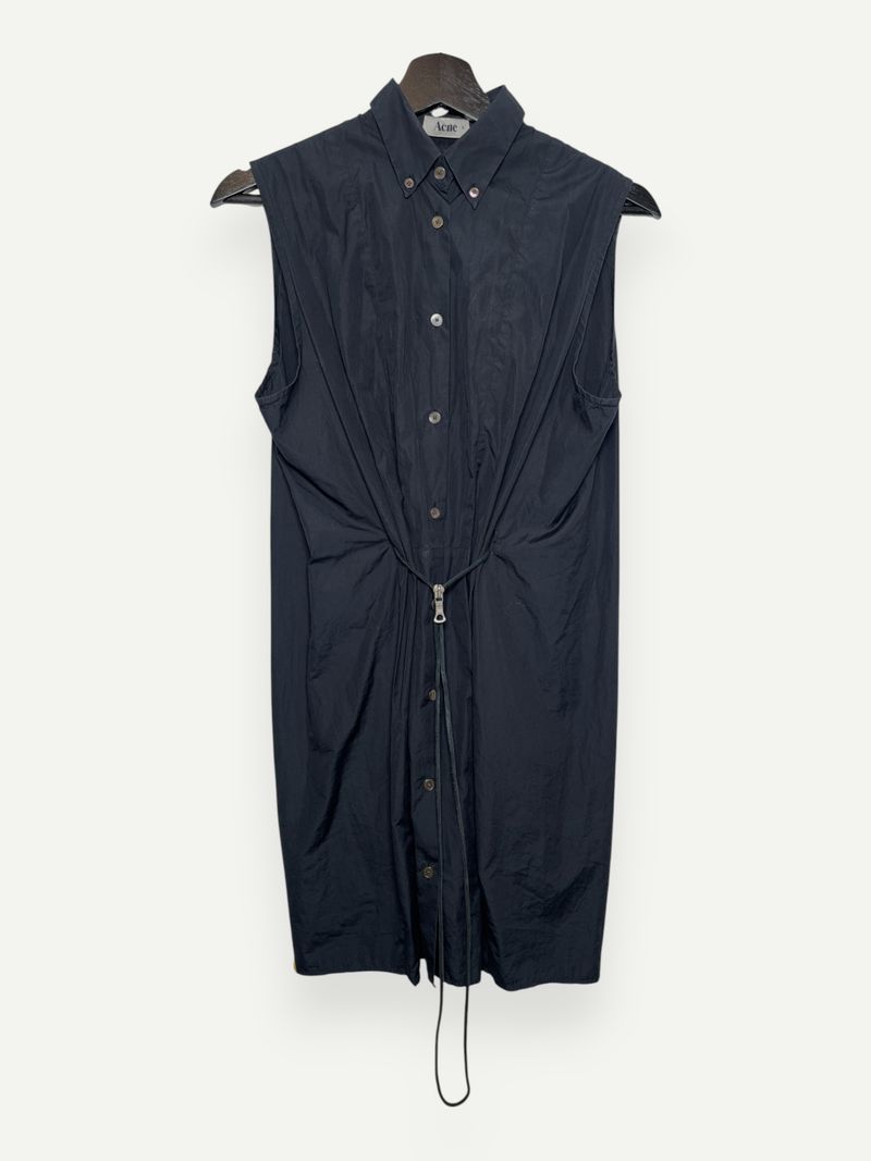 Black Sleeveless Shirt Dress
