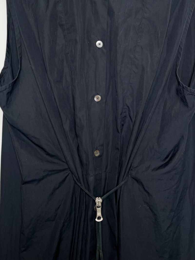 Black Sleeveless Shirt Dress