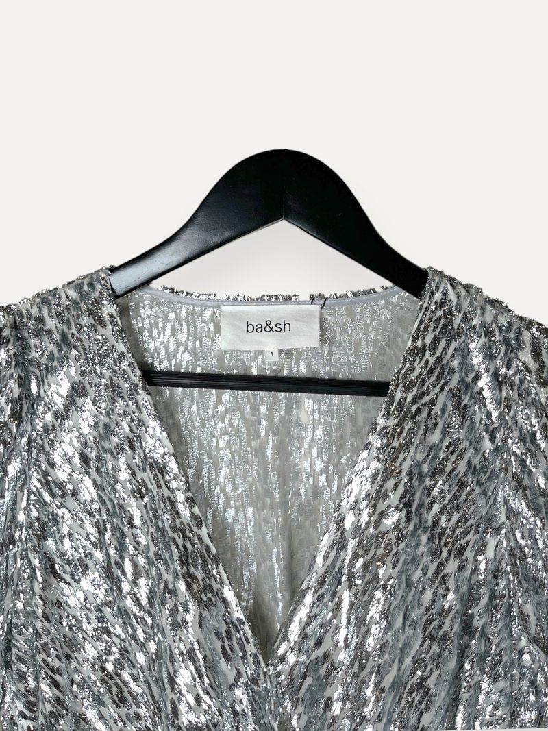 Silver Metallic Mini Dress