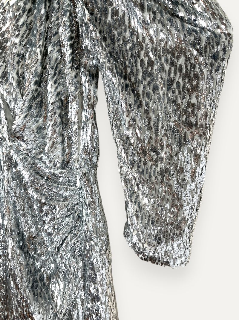 Silver Metallic Mini Dress