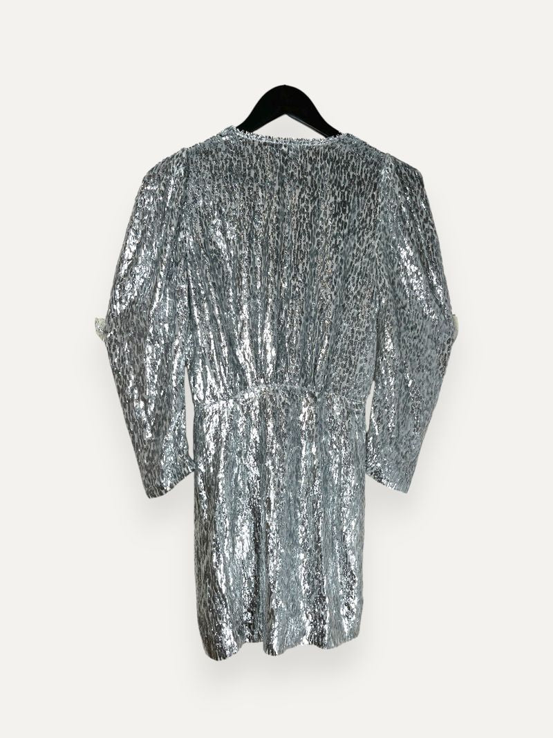 Silver Metallic Mini Dress