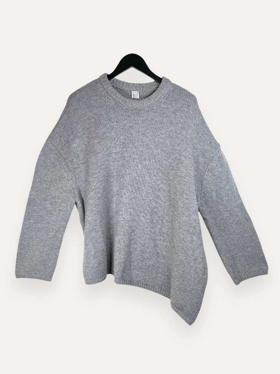 Noma Asymmetrical Wool Grey Sweater