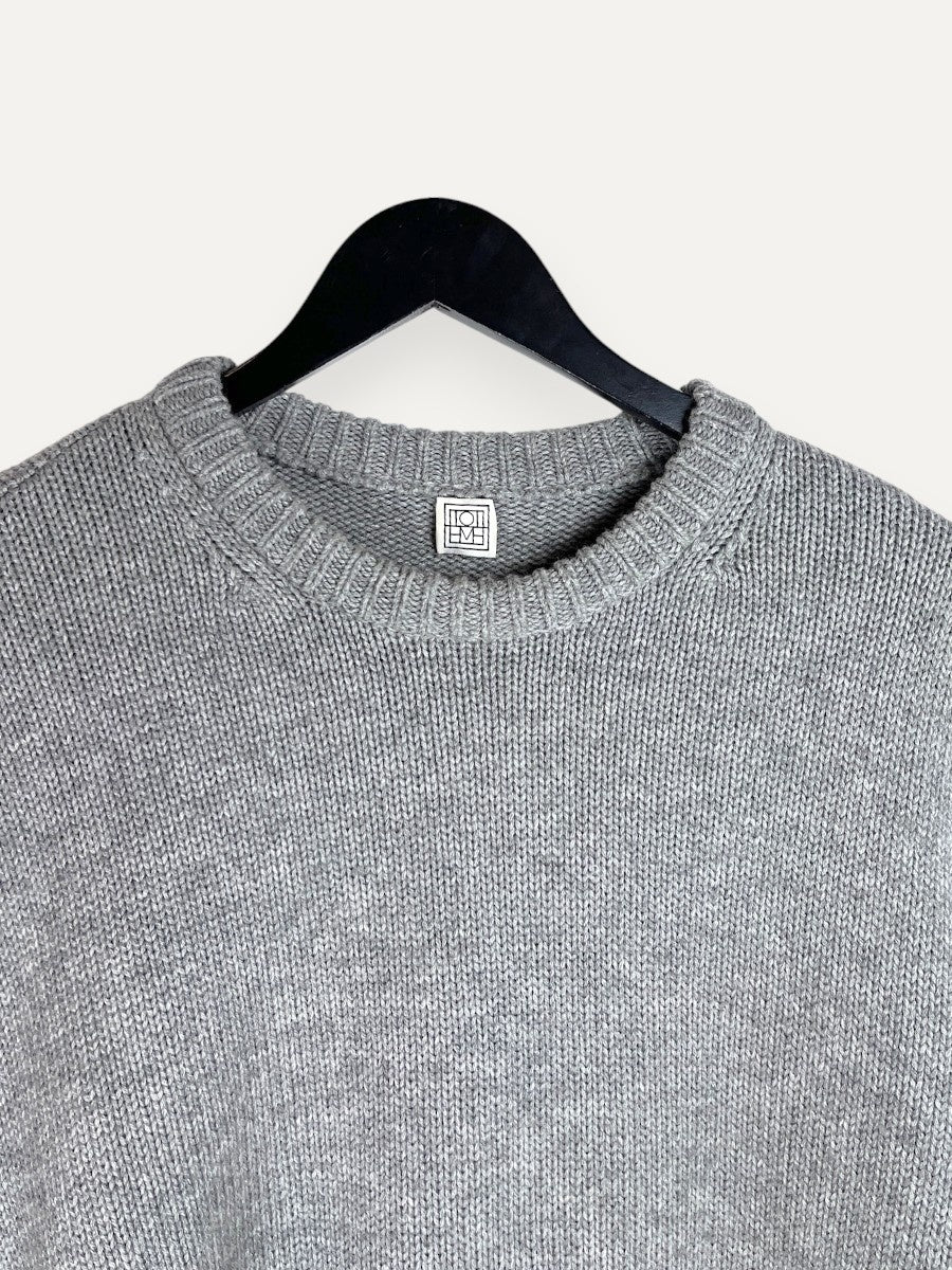 Asymmetrical Wool Grey Sweater