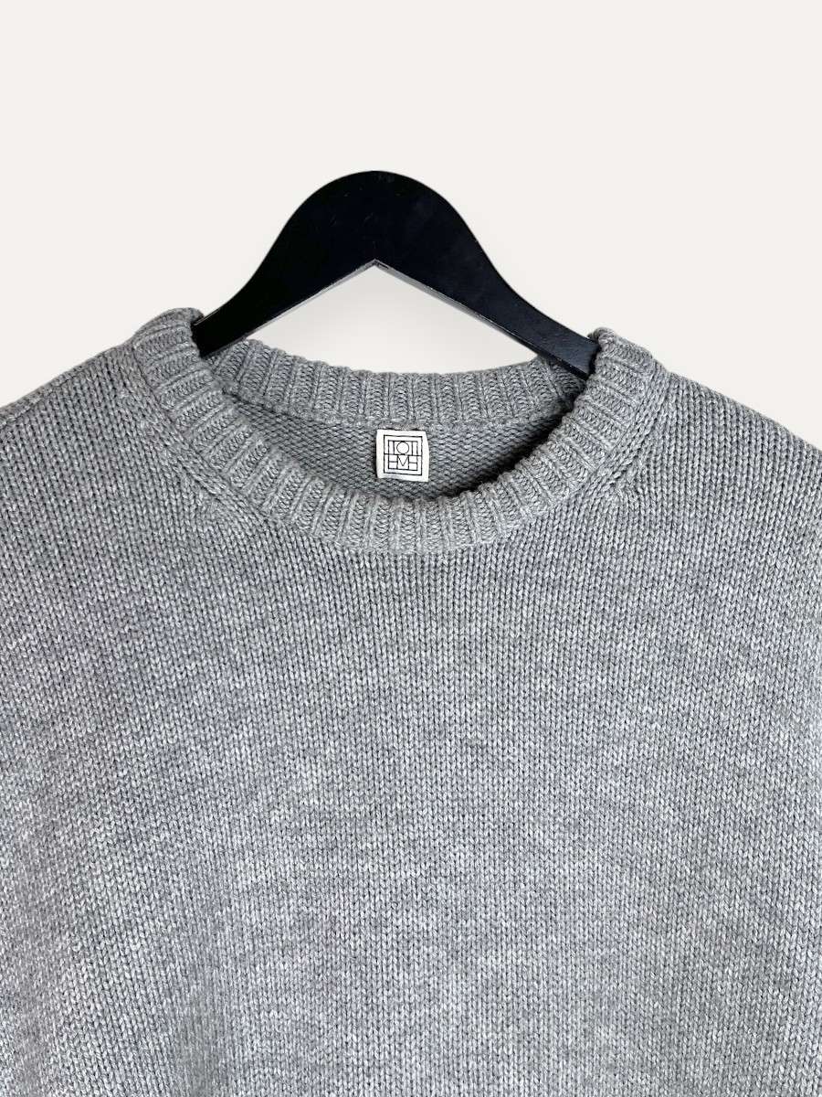 Noma Asymmetrical Wool Grey Sweater