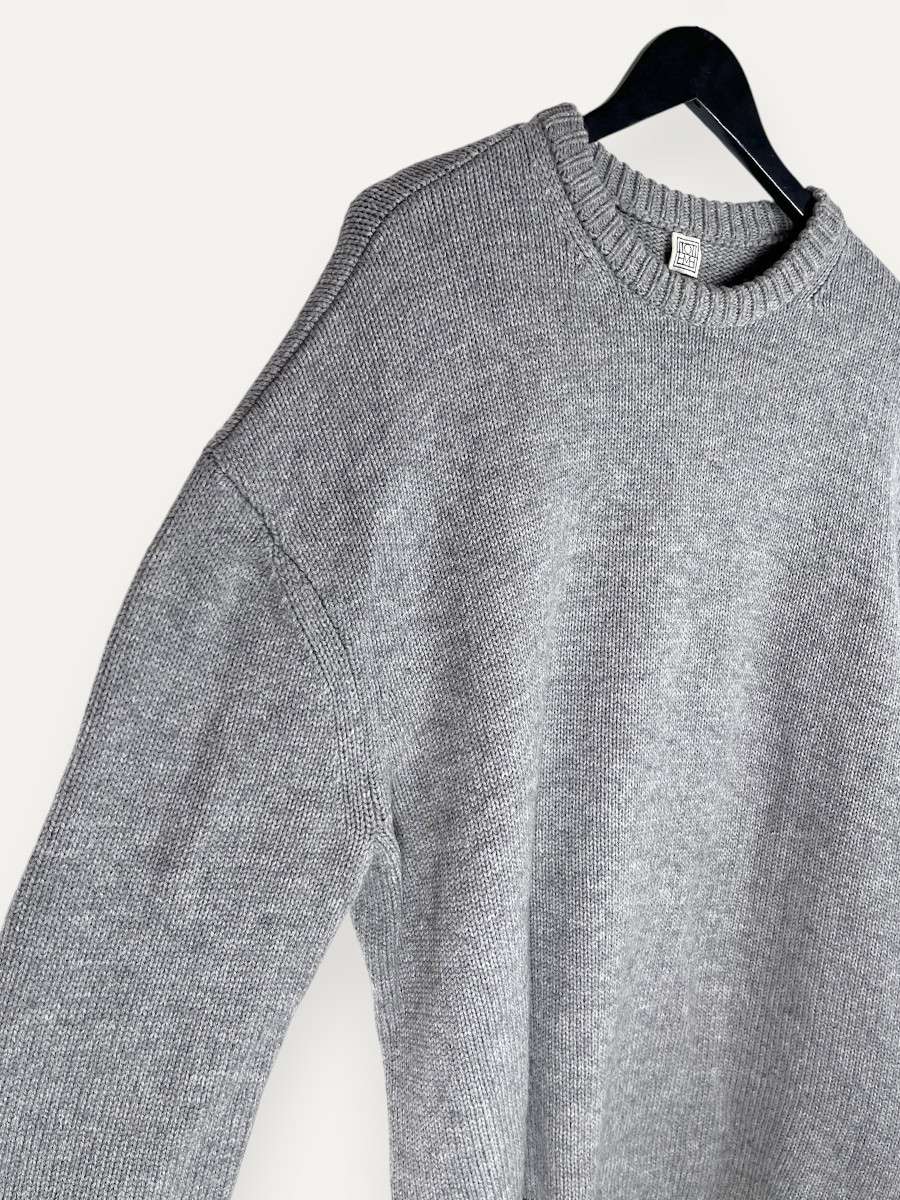 Noma Asymmetrical Wool Grey Sweater