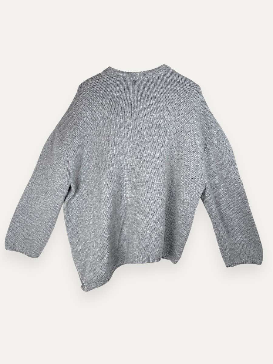 Noma Asymmetrical Wool Grey Sweater