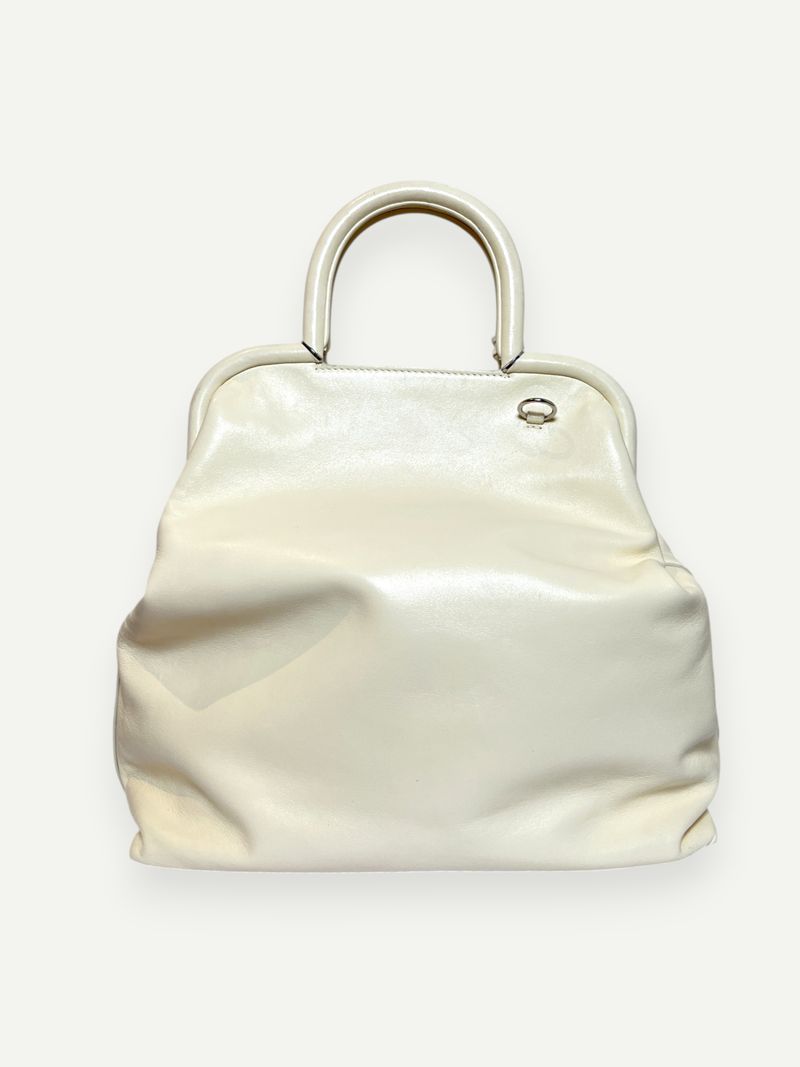White Clover Leather Handbag