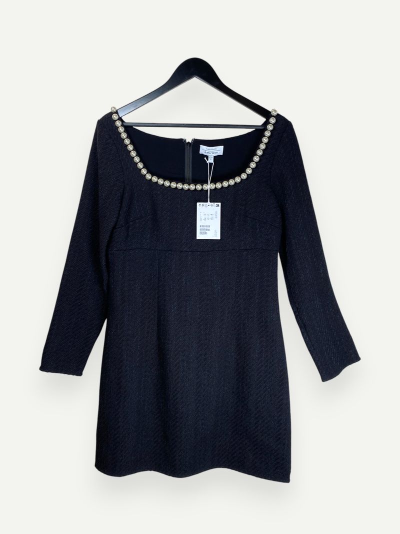 Black Dress with Pearls