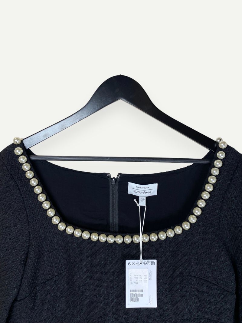 Black Dress with Pearls