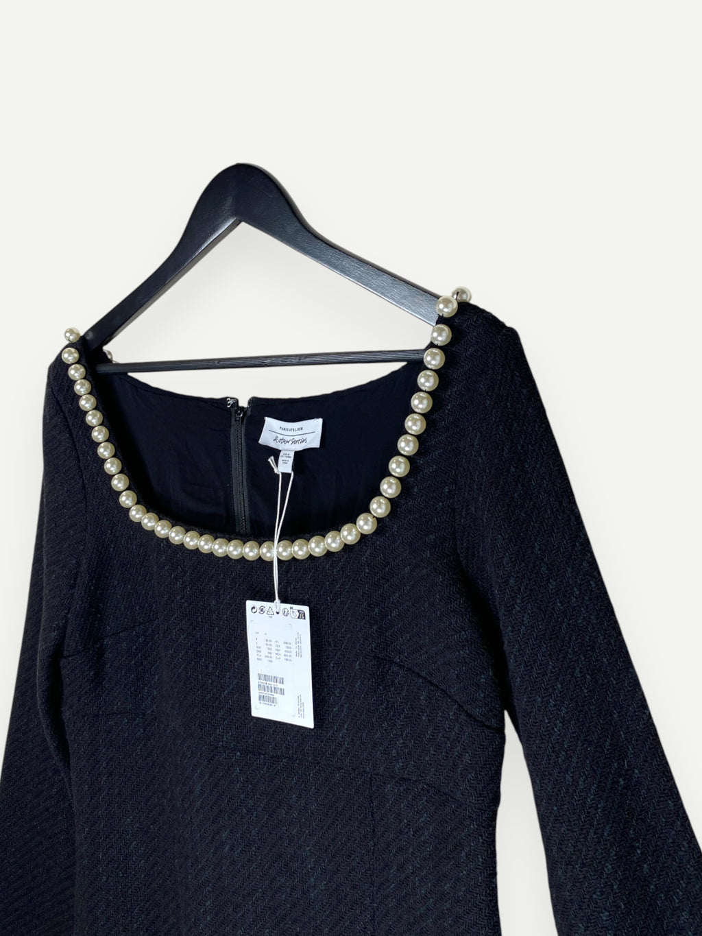 Black Dress with Pearls