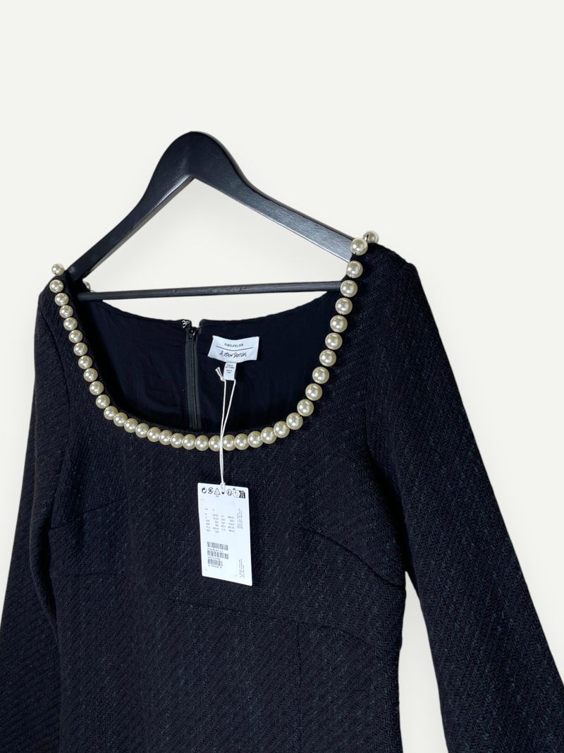 Black Dress with Pearls