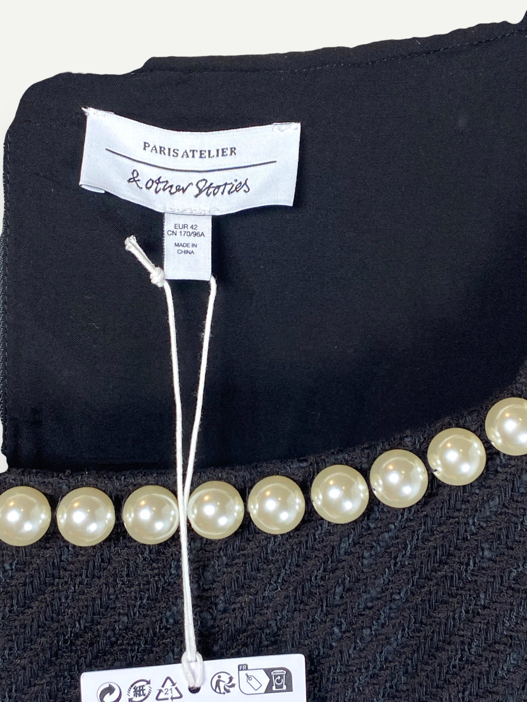 Black Dress with Pearls