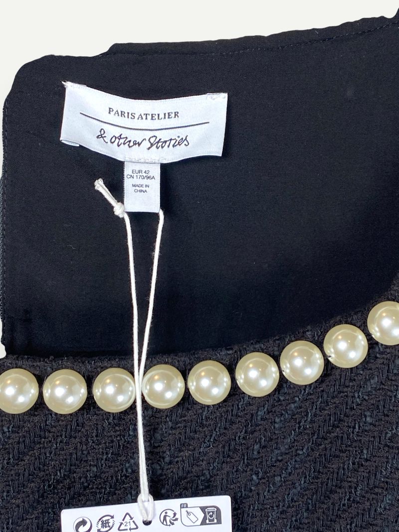 Black Dress with Pearls