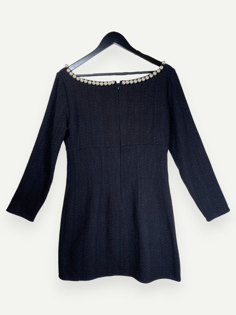 Black Dress with Pearls