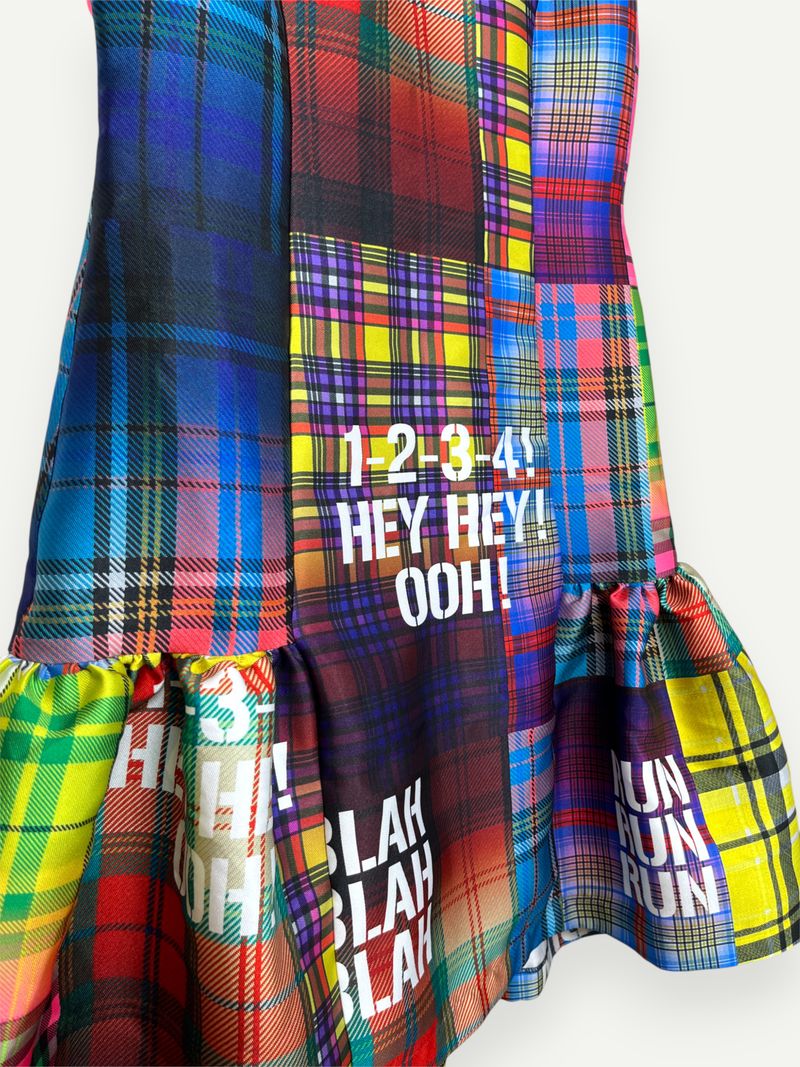 Plaid Print Multi-Colored Mini Dress