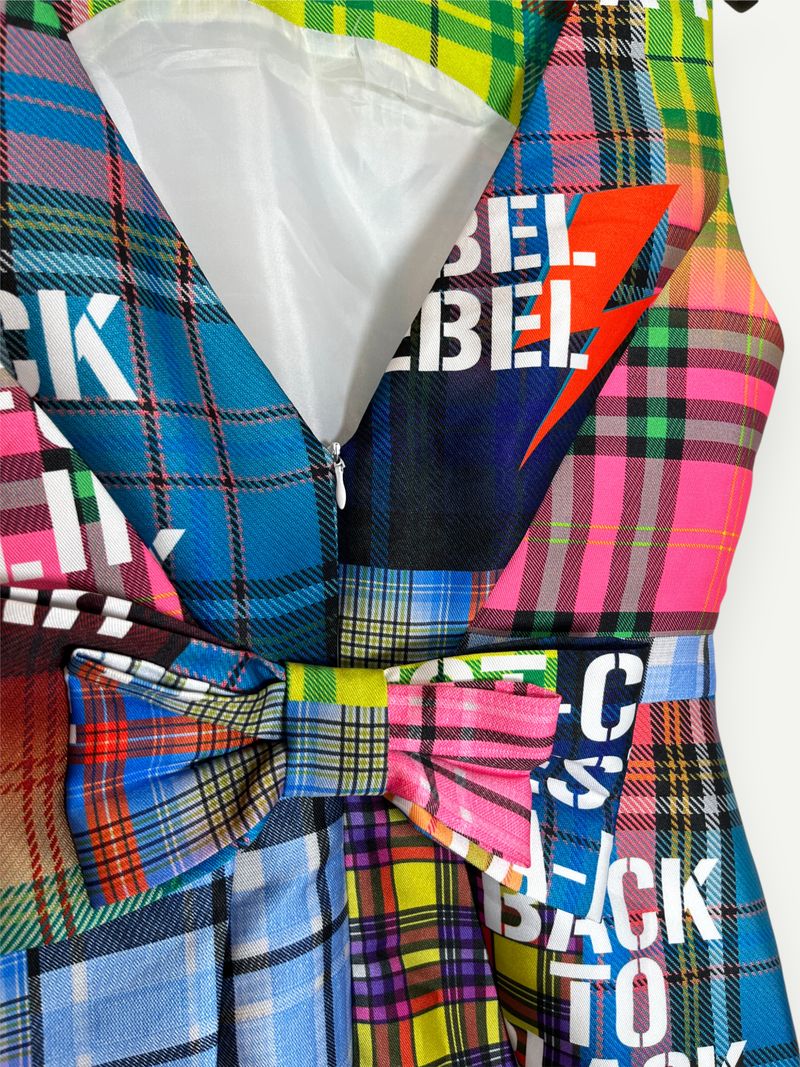 Plaid Print Multi-Colored Mini Dress