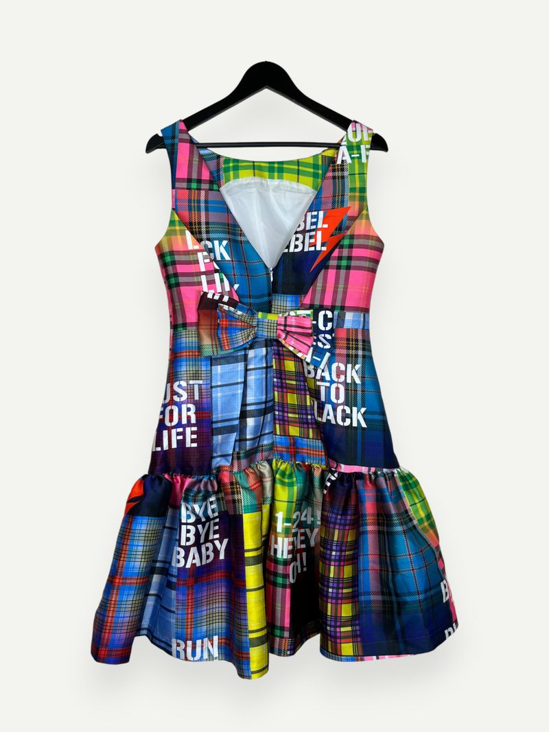 Plaid Print Multi-Colored Mini Dress