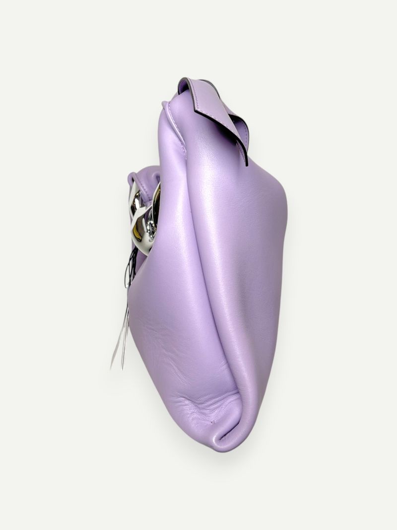 Lilac Leather Hobo Bag