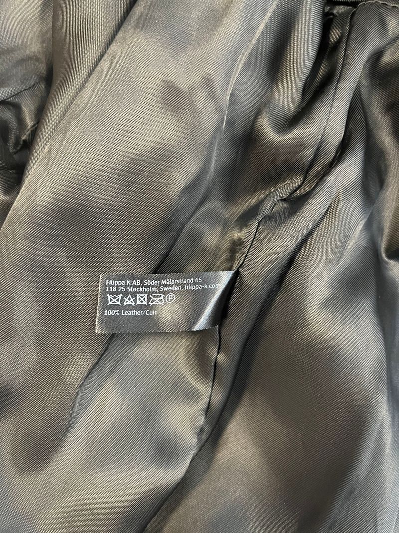 Collarless Leather Jacket