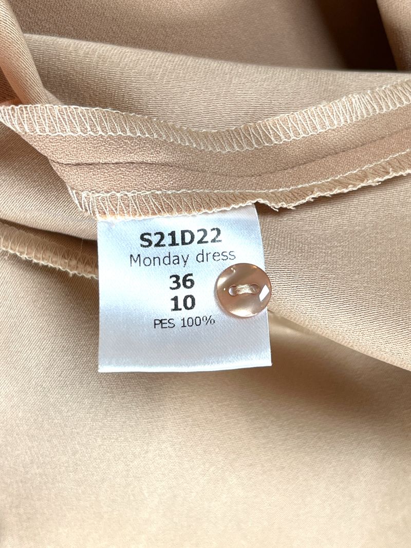 Beige Puff Sleeve Dress