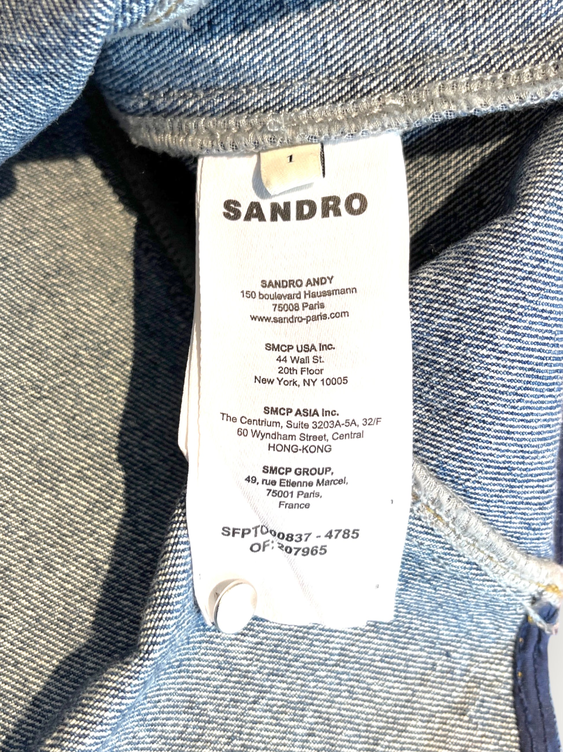 Blue Rhinestone Denim Top