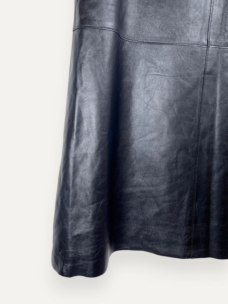 Black Leather Midi Skirt