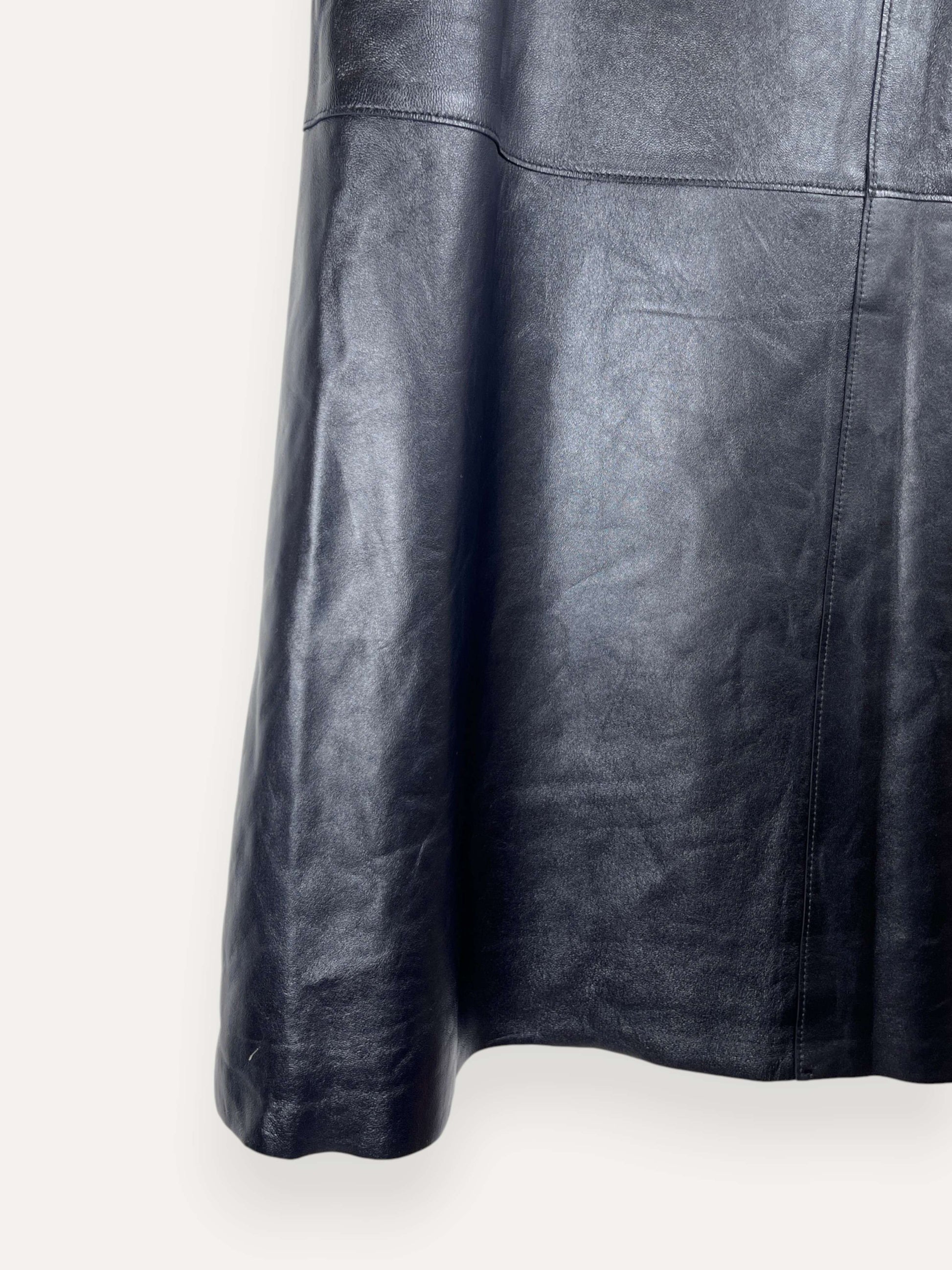 Black Leather Midi Skirt