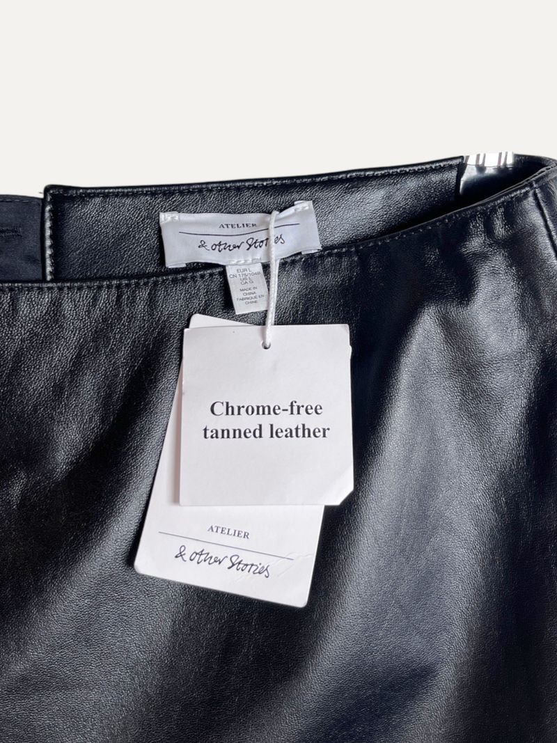 Black Leather Midi Skirt