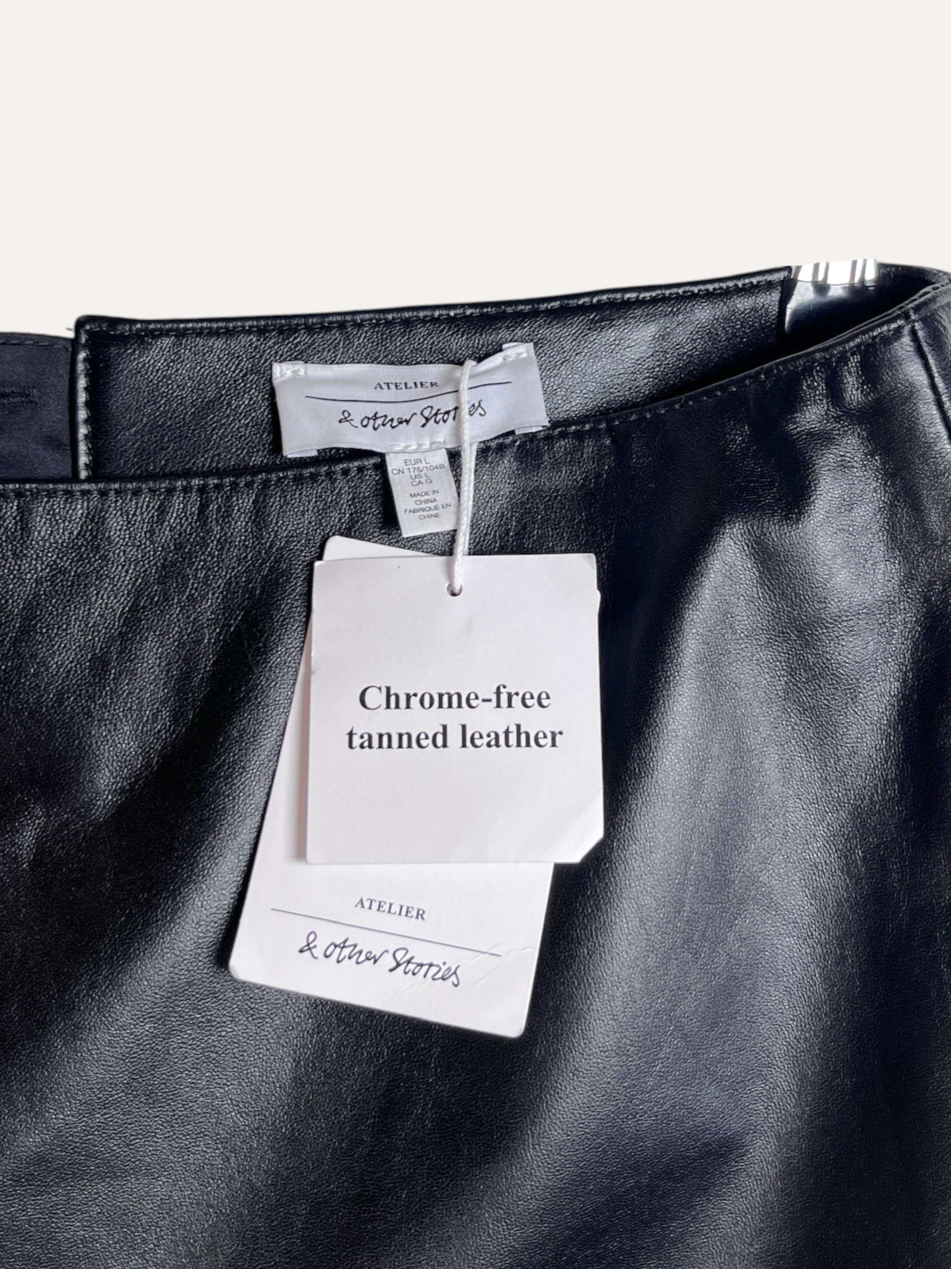 Black Leather Midi Skirt