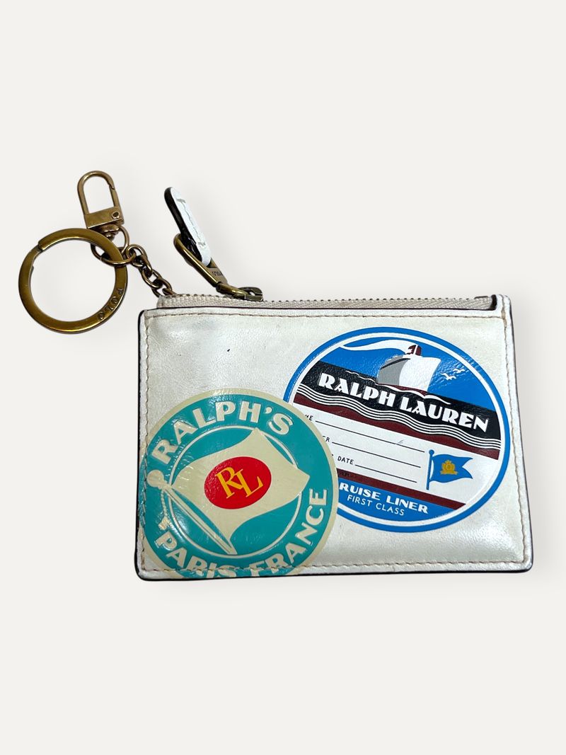 Graphic Leather White Zip Wallet