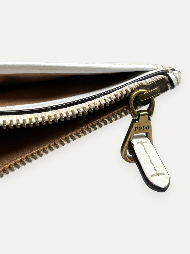 Graphic Leather White Zip Wallet