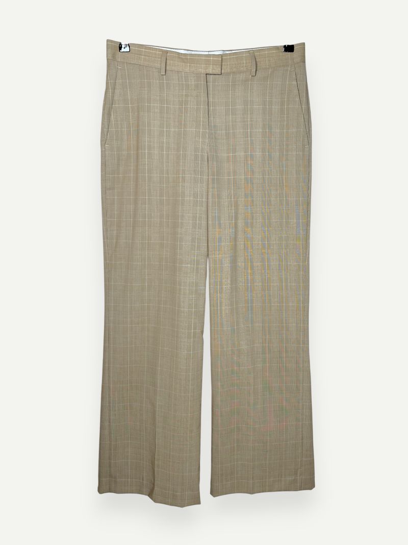 Beige Checkered Dress Pants