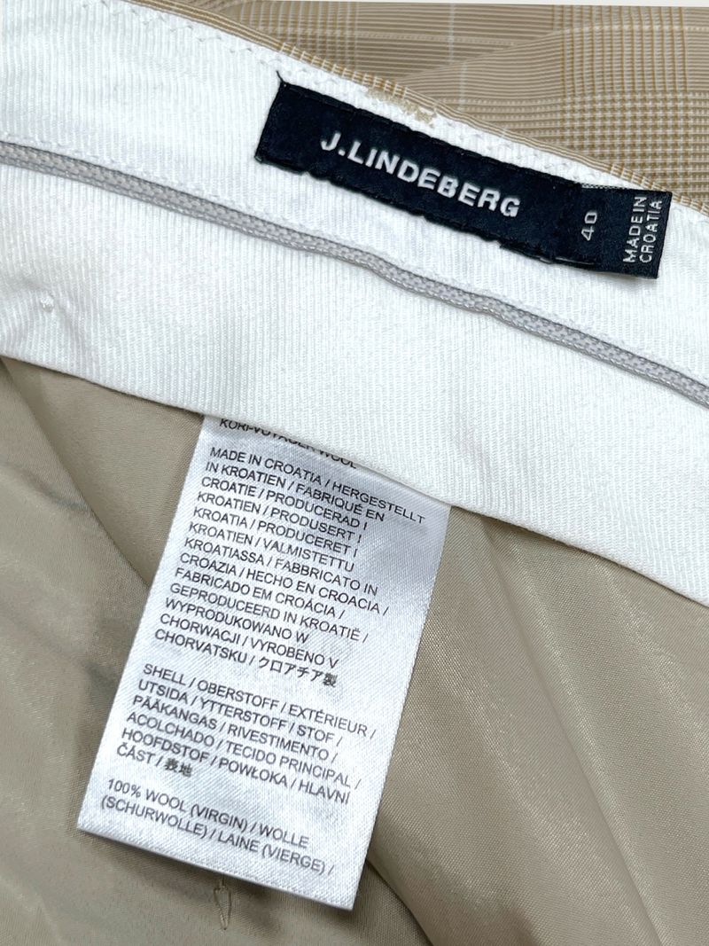 Beige Checkered Dress Pants